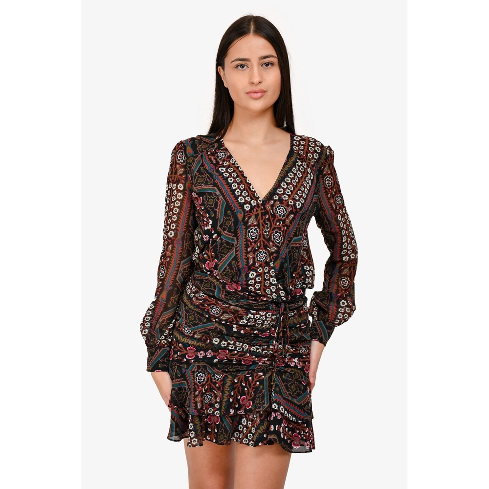 Veronica Beard Edison Silk Blend Paisley Print Ruched Mini Dress Size 2